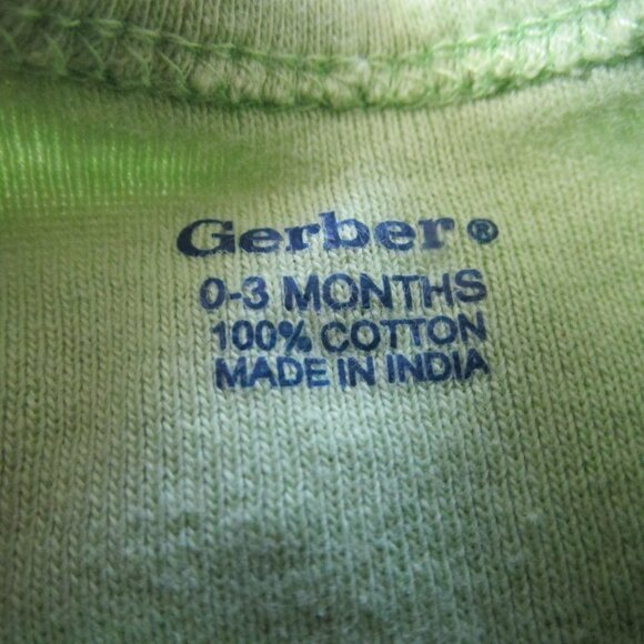 Gerber One Piece Onesie Girls Size 0-3M Green Short Sleeve Smile Hugs Kisses - Picture 3 of 3